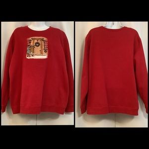 Northern Reflection Sweatshirt Ladies Large Christmas Vintage Cotton Blend Red